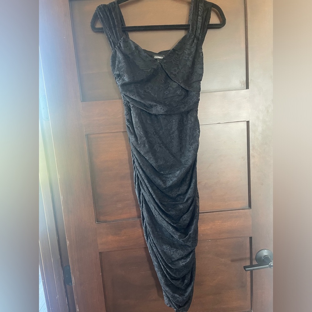 EXPRESS black lace midi dress size SMALL